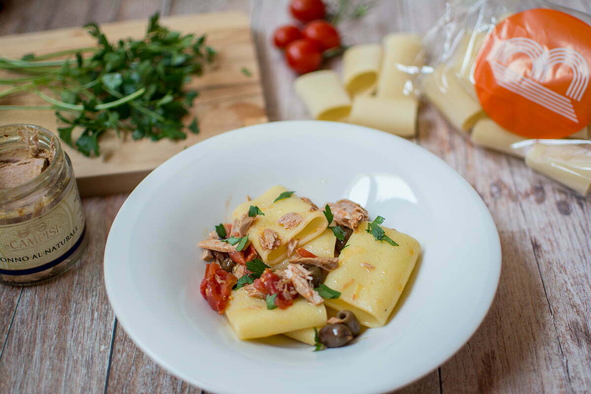 Le vostre ricette: Paccheri con Tonno al naturale e pomodorini