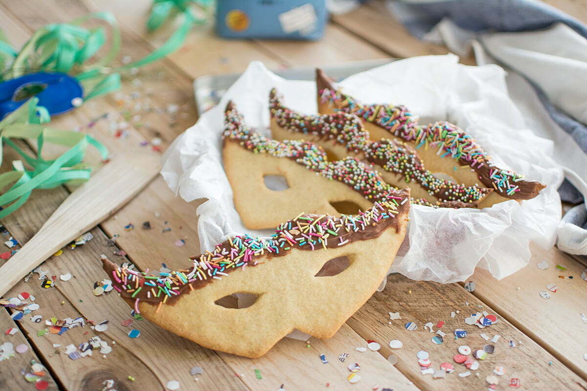 Maschere di Carnevale di Pasta Frolla