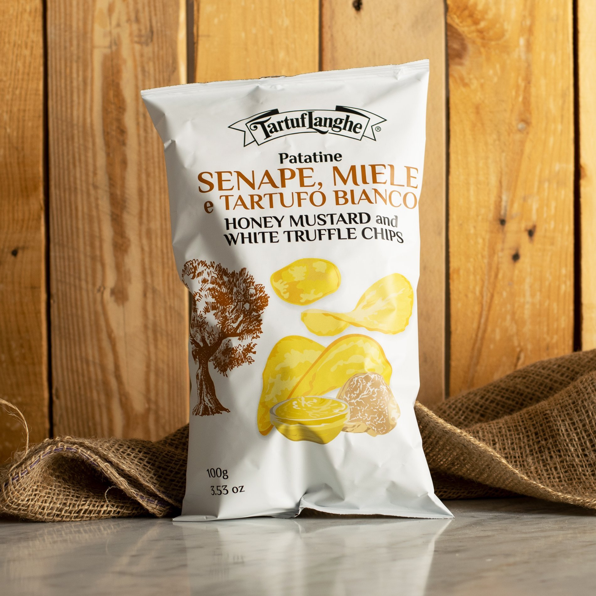 Patatine con Senape, Miele e Tartufo Bianco Patatine con Senape, Miele e Tartufo Bianco