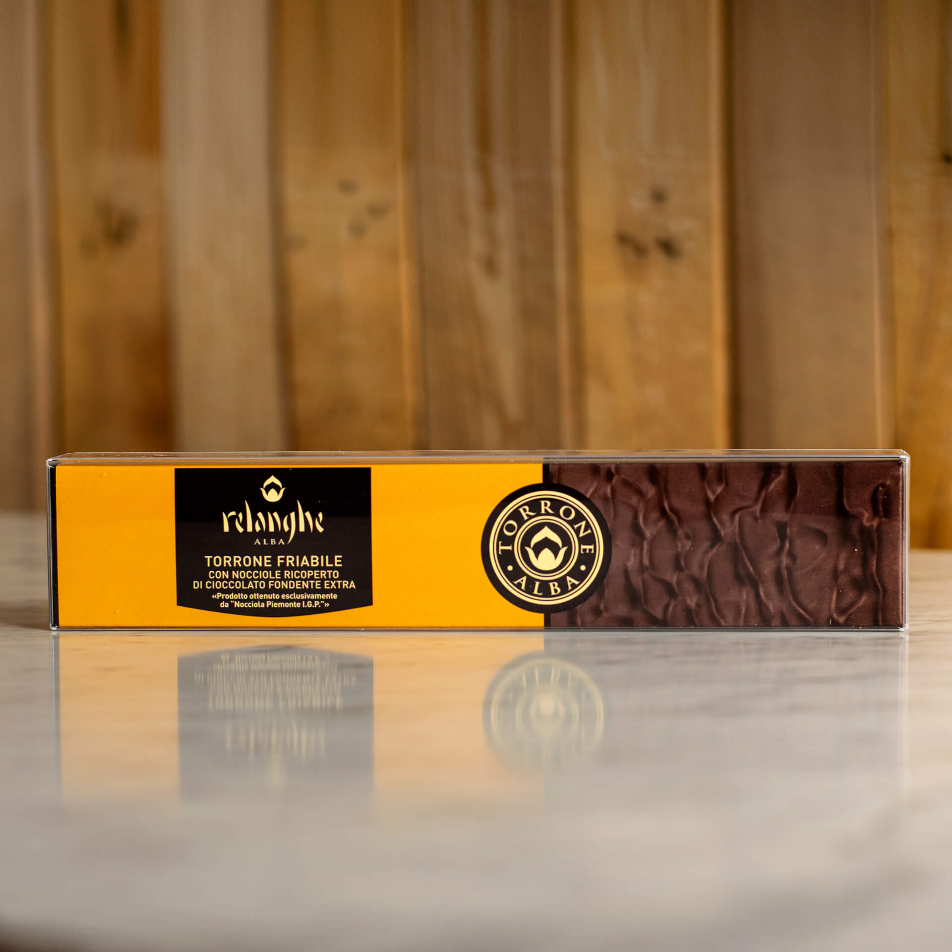 Torrone con nocciole Piemonte IGP ricoperto di Fondente 150g