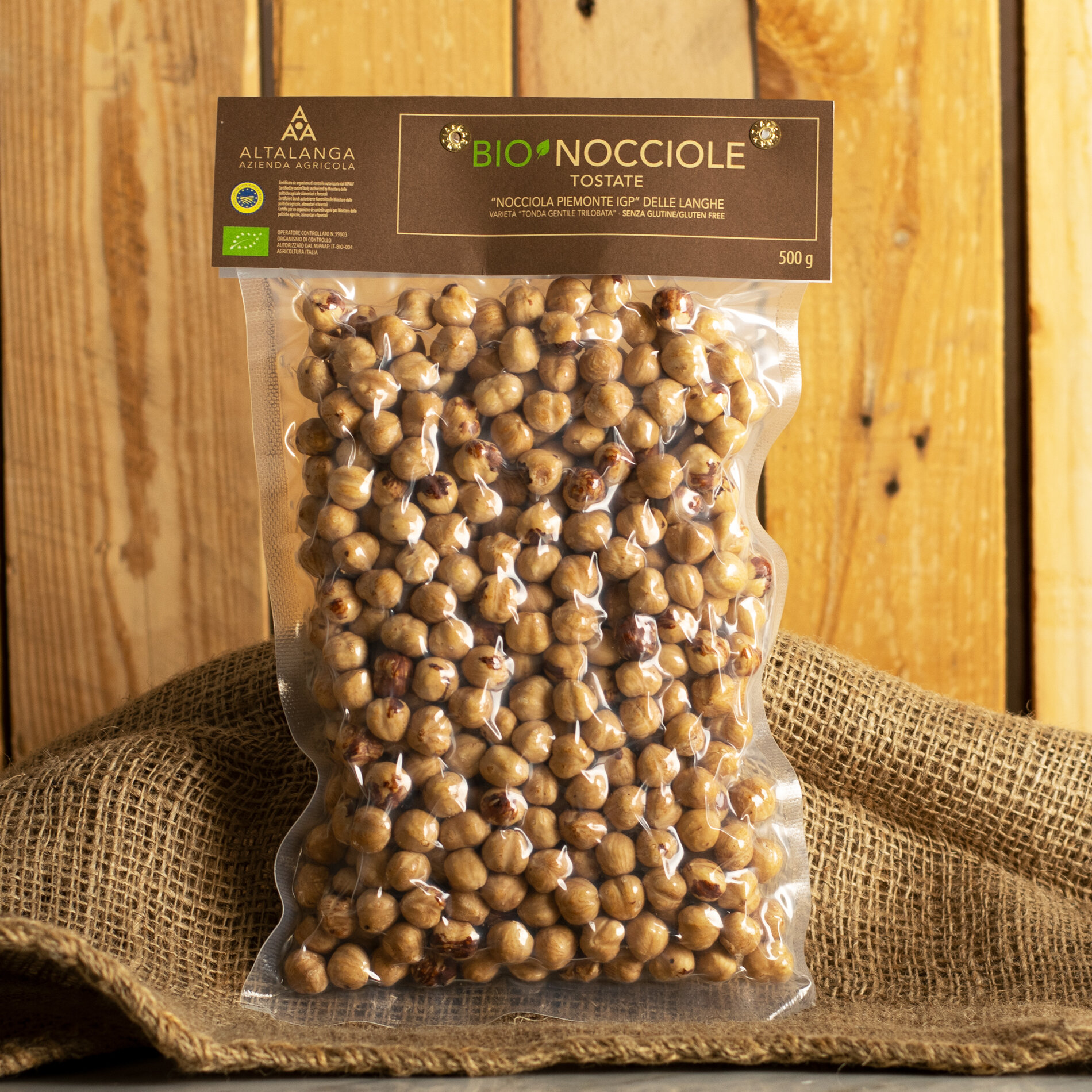 Organic Toasted Hazelnuts 500g vacuum pack