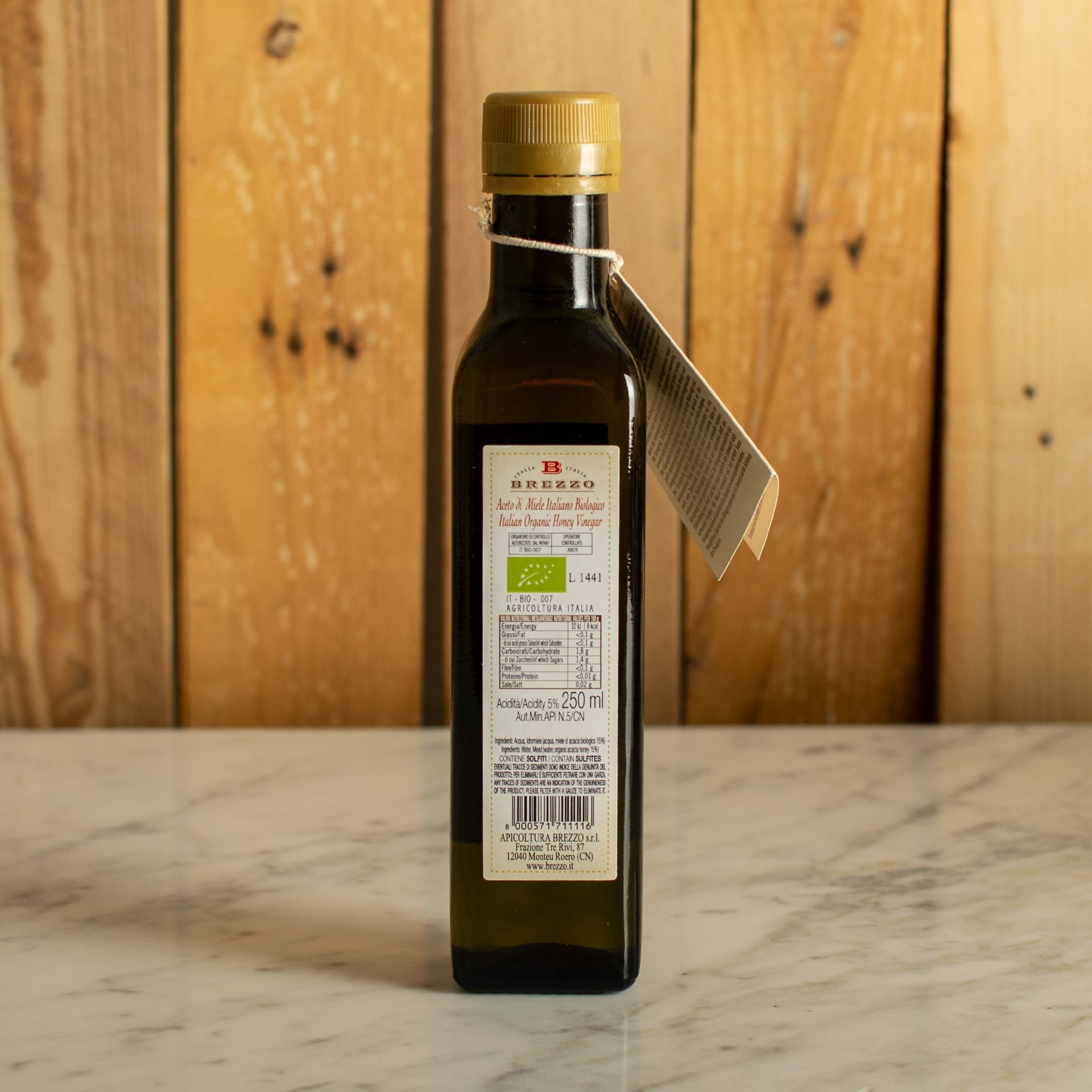 Marasca Bottle Organic Honey Vinegar Brezzo