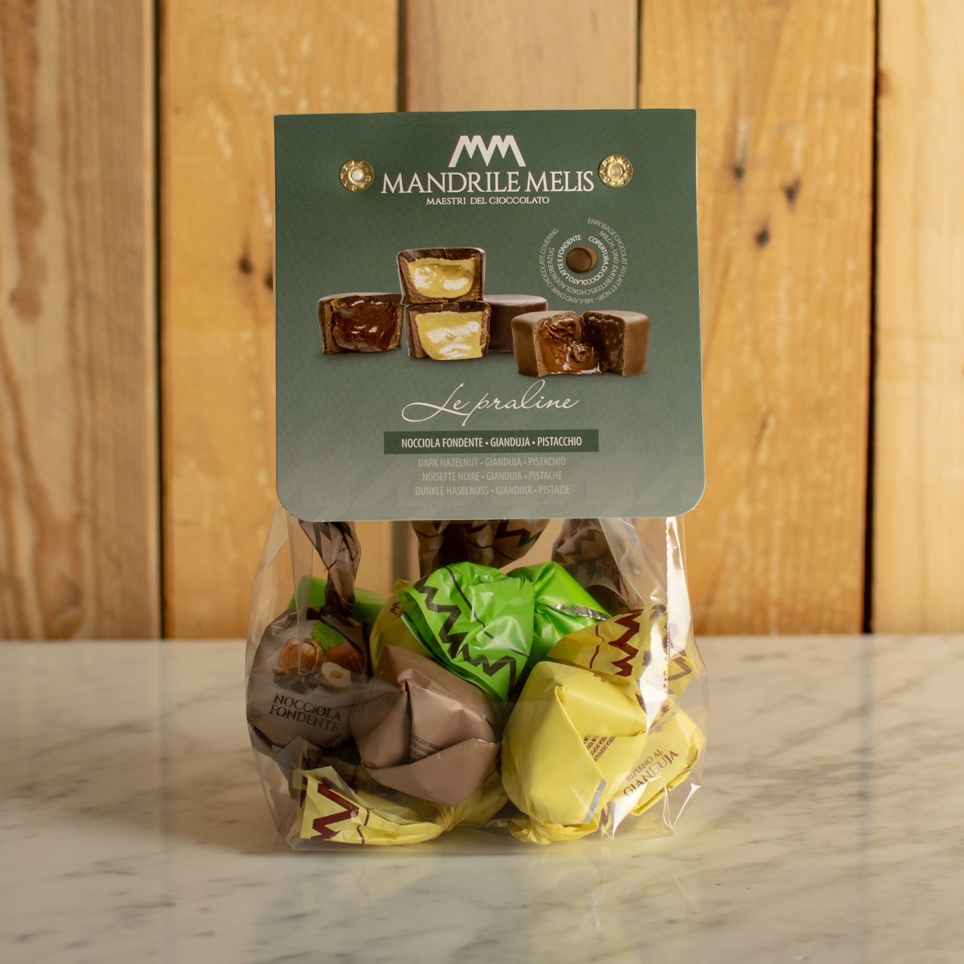 Pralinen ohne Haselnuss, Gianduja und Pistazienlikör 200g Pralinen ohne Haselnuss, Gianduja und Pistazienlikör 200g