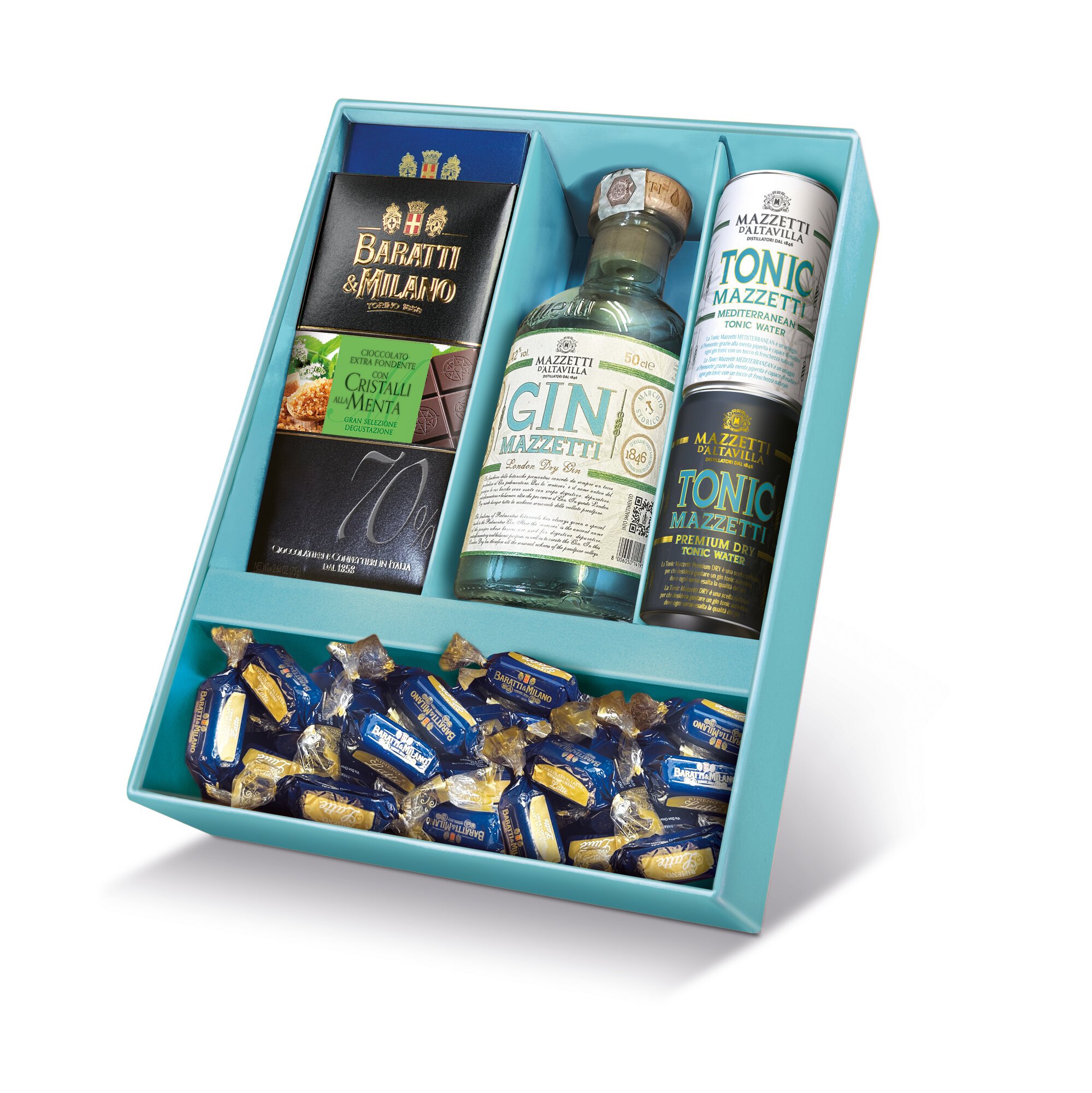 Confezione Gin Mazzetti e Gran Selezione Baratti Milano