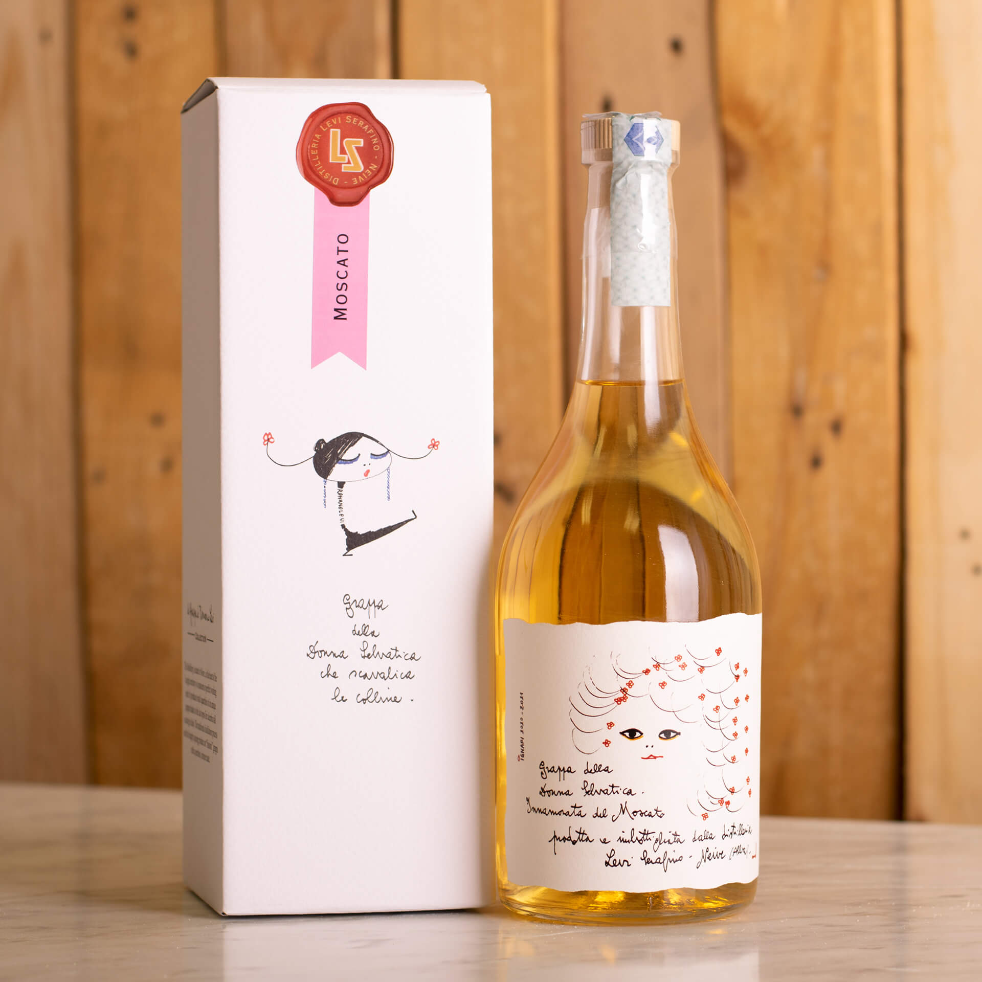 Grappa Moscato "Grappa della Donna Selvatica innamorata del Moscato d'Asti"