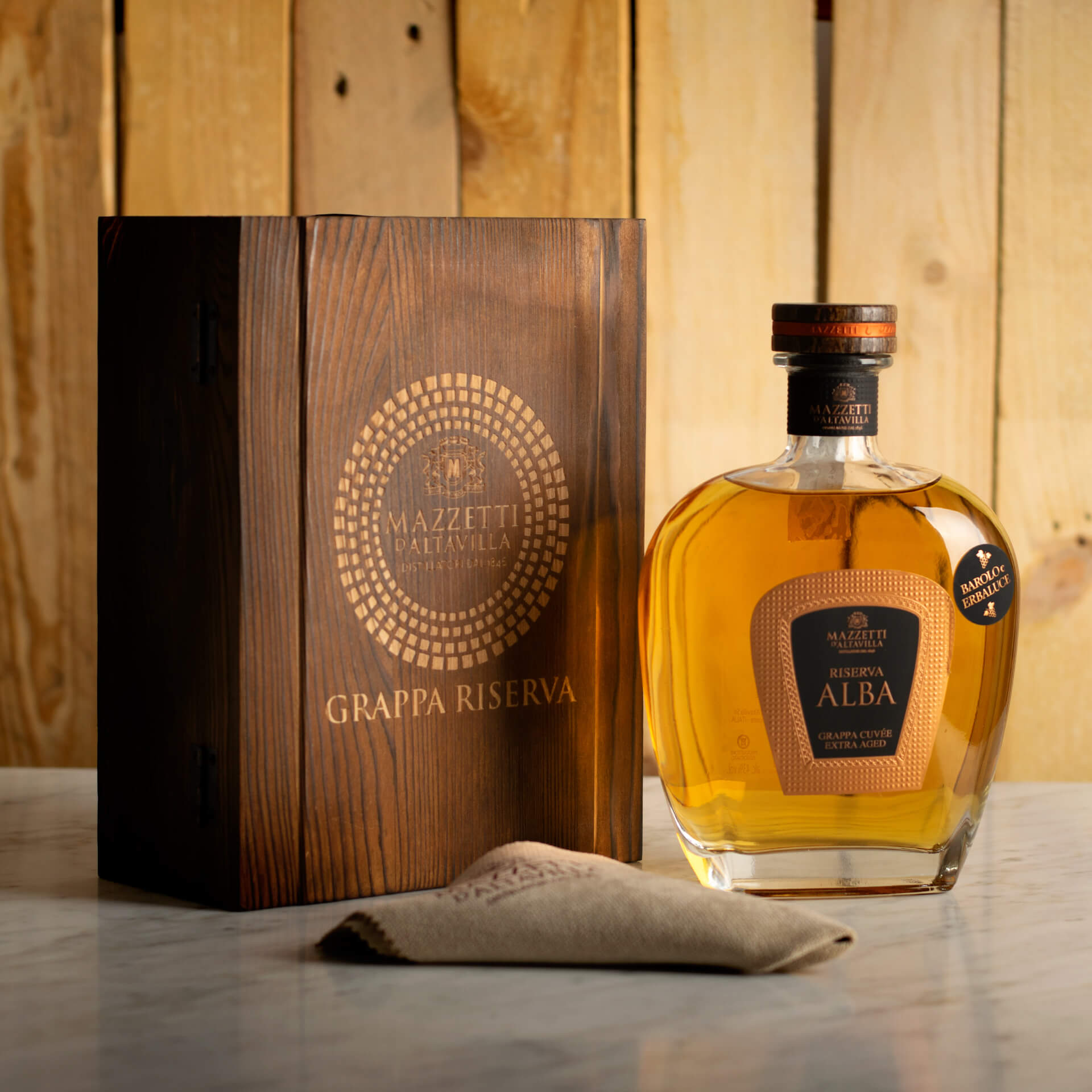 Grappa Mazzetti Riserva Alba - Wooden Box