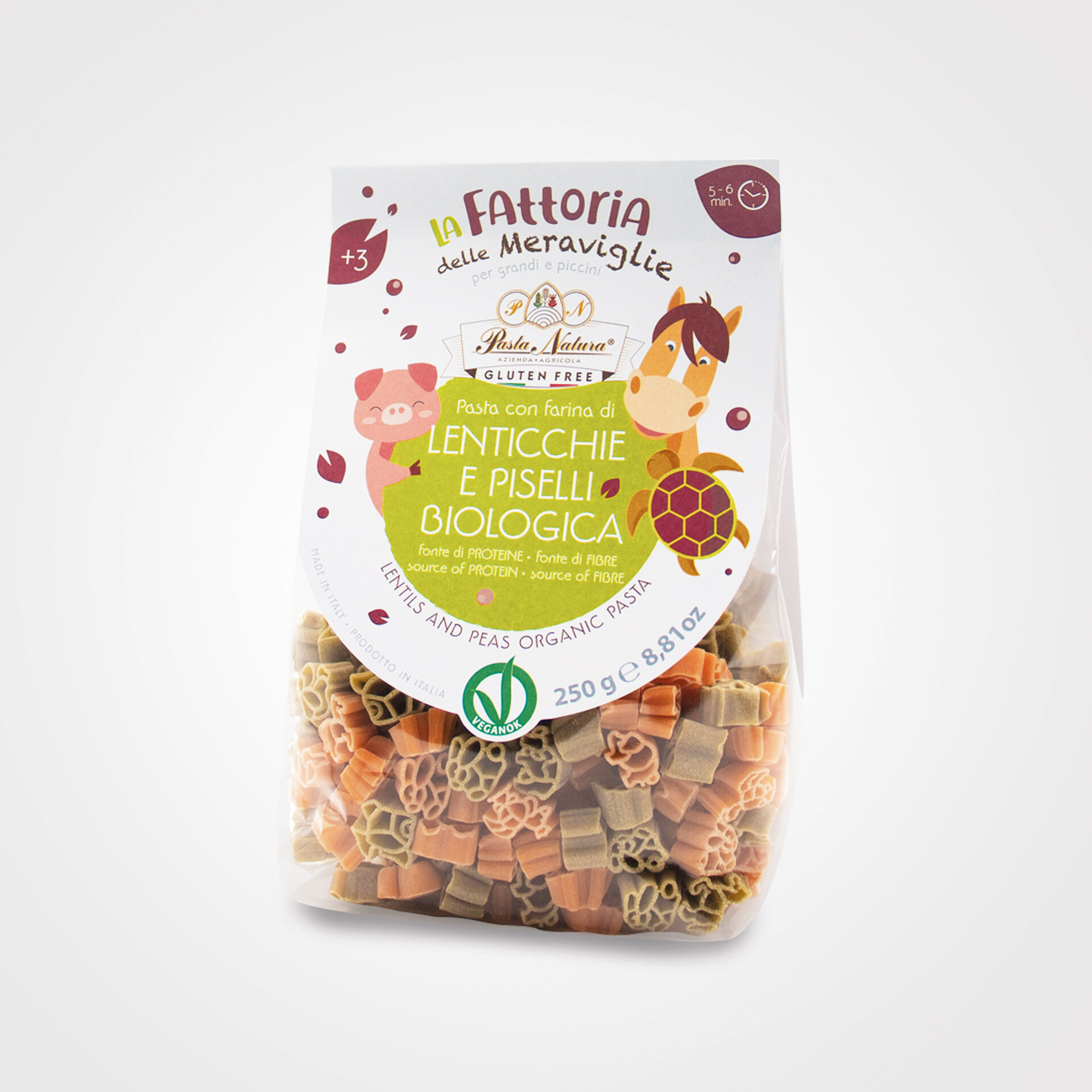 Organic & Vegan Bicolor Lentils and Peas - Pasta Farmfor Children