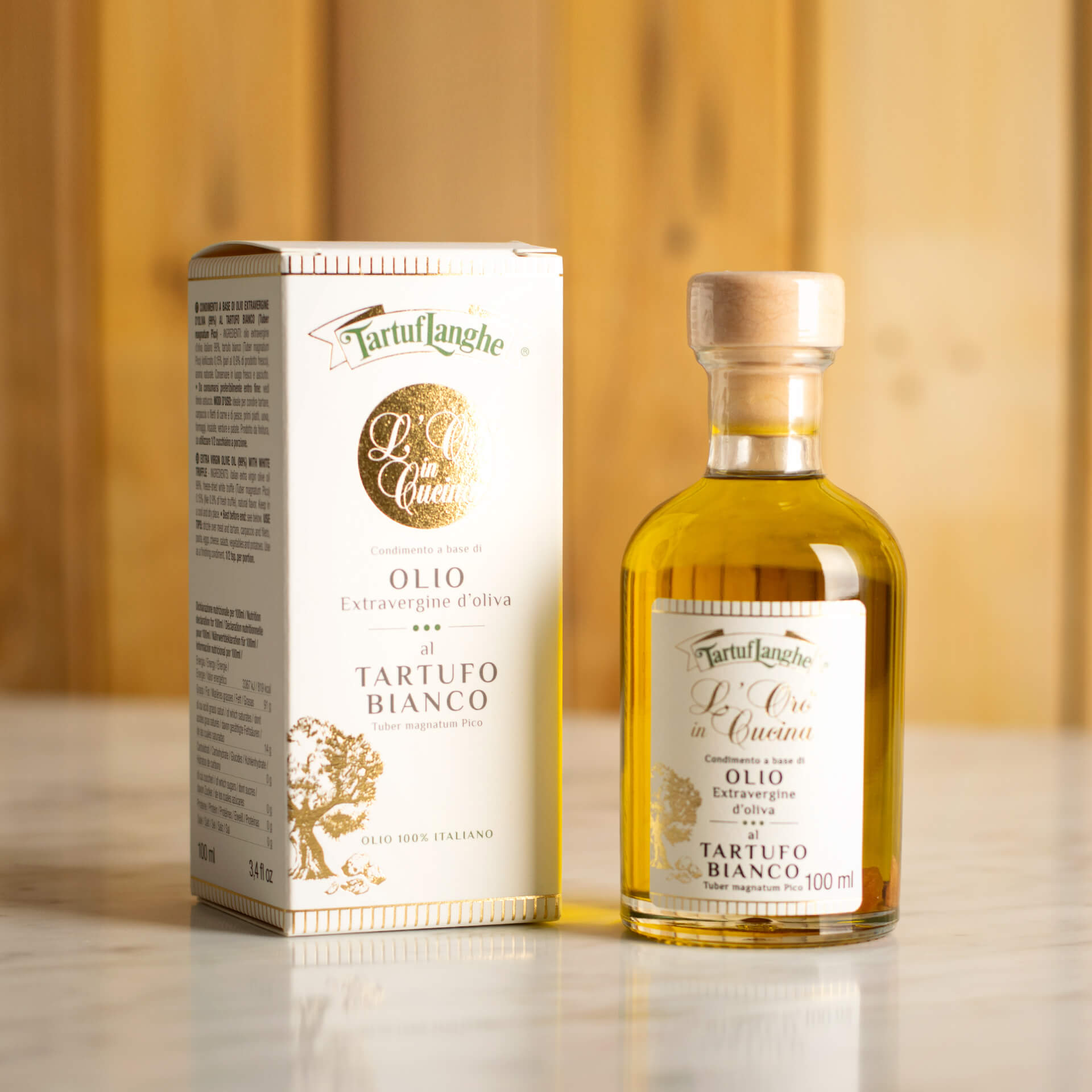 Olio extravergine di oliva con Tartufo Bianco a fette Olio extravergine di oliva con Tartufo Bianco a fette